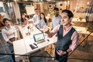 Young Group Of Professionals Developing Business Strategy and Providing The Business Plan